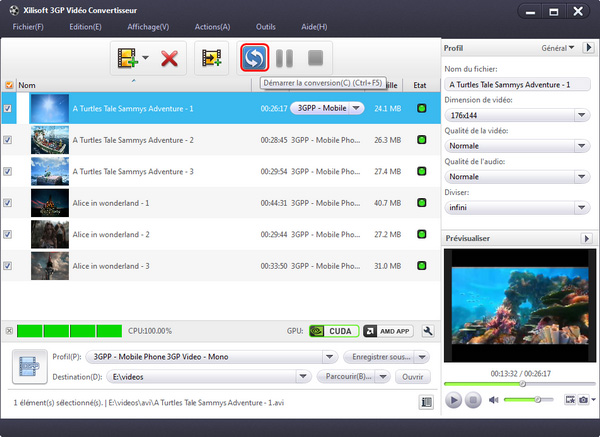 Xilisoft 3GP Vidéo Convertisseur